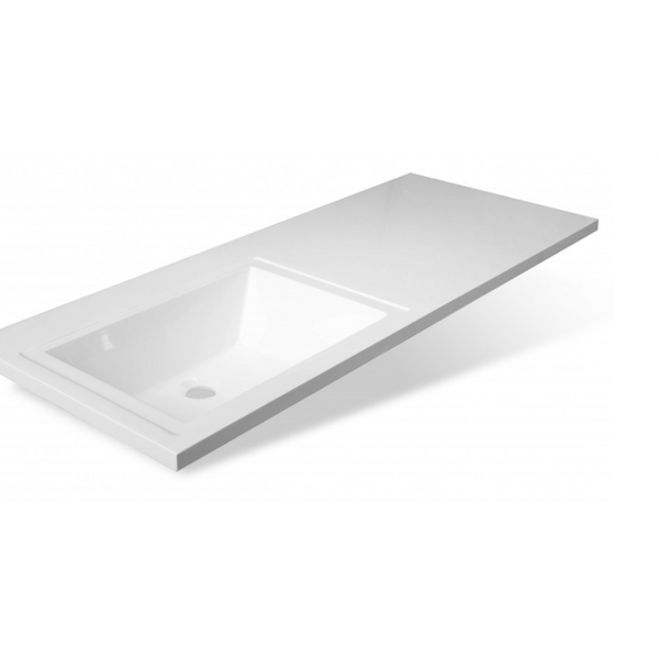 Изображение товара Тумба с умывальником Symbolite Даллас 120 Люкс Plus + Estetus Даллас 120x48 (подвесная, правый, белый)