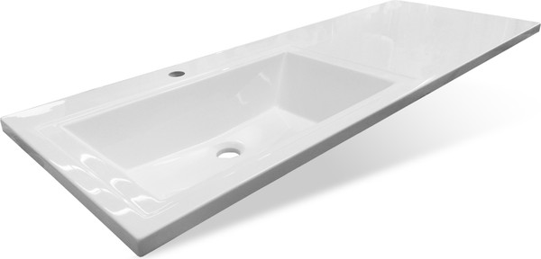 Изображение товара Тумба с умывальником Symbolite Даллас 120 Люкс Plus + Даллас 120x48 (подвесная, левый, белый)