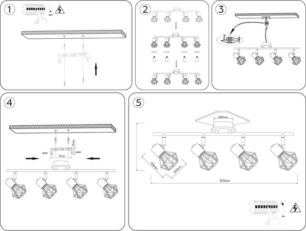 Изображение товара Спот Ambrella TR8754/4 BK/WD (черный/дерево)