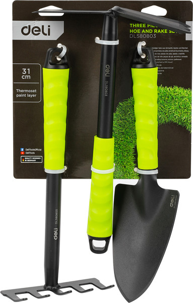 Изображение товара Набор садовых инструментов Deli EDL580803 (3шт, зеленый/черный)