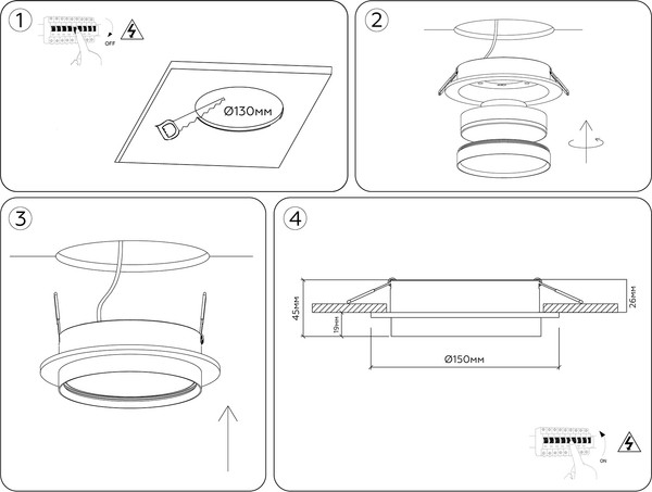Изображение товара Точечный светильник Ambrella TU5015 BK (черный)