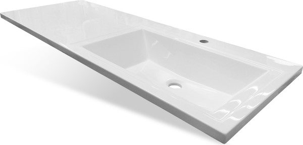 Изображение товара Тумба с умывальником Symbolite Даллас 120 Люкс Plus + Даллас 120x48 (подвесная, правый, белый)