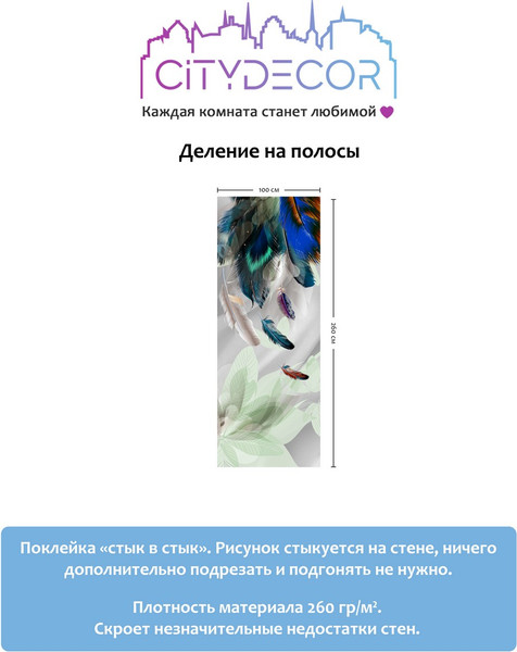 Изображение товара Фотообои листовые Citydecor Абстракция 210 (100x260см)