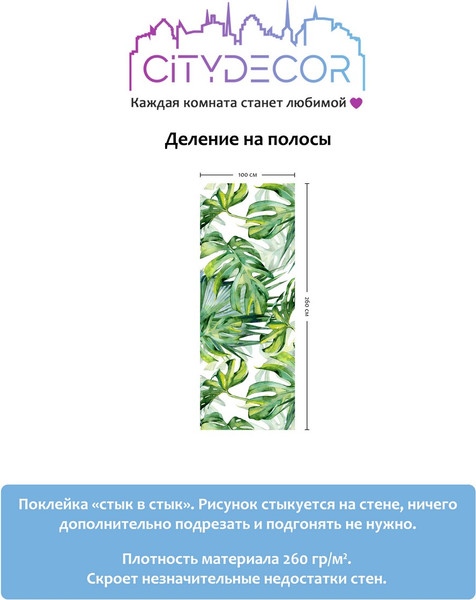 Изображение товара Фотообои листовые Citydecor Абстракция 113 (100x260см)