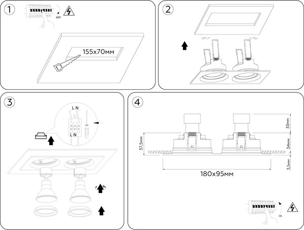 Изображение товара Точечный светильник Ambrella TN1145/2 WH (белый)