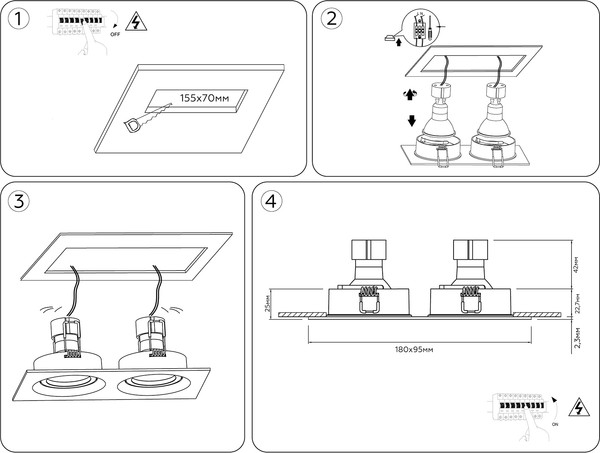 Изображение товара Точечный светильник Ambrella TN102746/2 BK (черный)