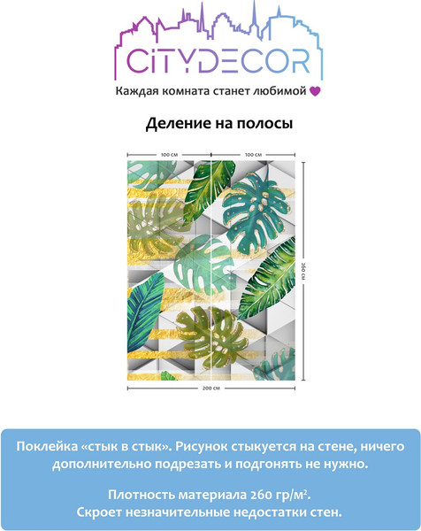 Изображение товара Фотообои листовые Citydecor Абстракция 15 (200x260см)