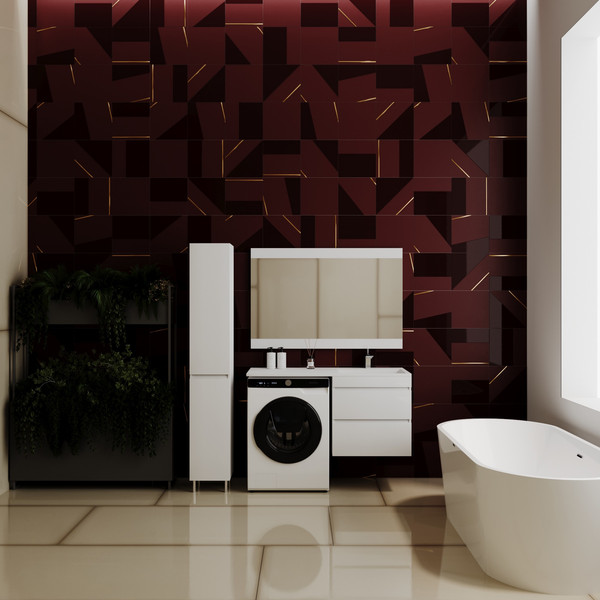 Изображение товара Тумба с умывальником Symbolite Даллас 120 Люкс Plus + Estetus Даллас 120x48 (подвесная, правый, эмаль белый)