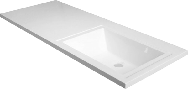 Изображение товара Тумба с умывальником Symbolite Даллас 120 Люкс Plus + Estetus Даллас 120x48 (подвесная, правый, эмаль белый)