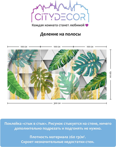 Изображение товара Фотообои листовые Citydecor Абстракция 15 (300x150см)