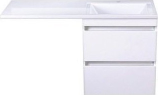 Изображение товара Тумба с умывальником Symbolite Даллас 120 Люкс Plus + Даллас 120x48 (подвесная, правый, эмаль белый)