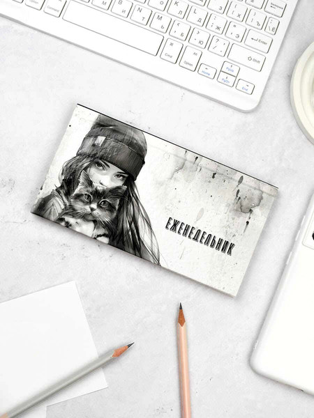 Изображение товара Еженедельник Феникс+ Девушка с котом. Осень / 71558