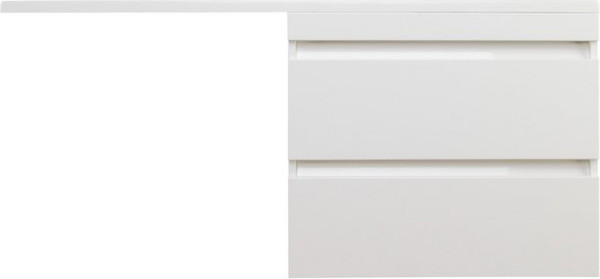 Изображение товара Тумба с умывальником Symbolite Даллас 130 Люкс Plus + Даллас 130x48.2 (подвесная, правый, белый)