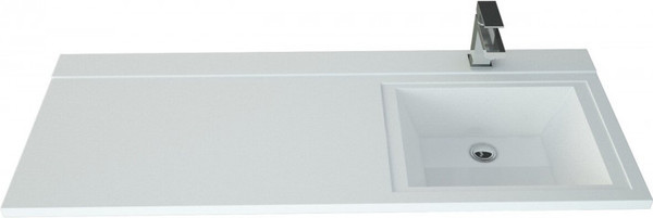 Изображение товара Тумба с умывальником Symbolite Даллас 130 Люкс Plus + Estetus Даллас 130x48.2 (подвесная, правый, эмаль белый)