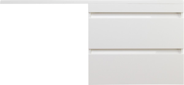 Изображение товара Тумба с умывальником Symbolite Даллас 130 Люкс Plus + Estetus Даллас 130x48.2 (подвесная, правый, эмаль белый)