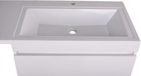 Изображение товара Тумба с умывальником Symbolite Даллас 140 Люкс Plus + Даллас 140x48.2 (подвесная, правый, белый)