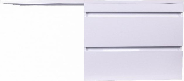 Изображение товара Тумба с умывальником Symbolite Даллас 140 Люкс Plus + Даллас 140x48.2 (подвесная, правый, белый)