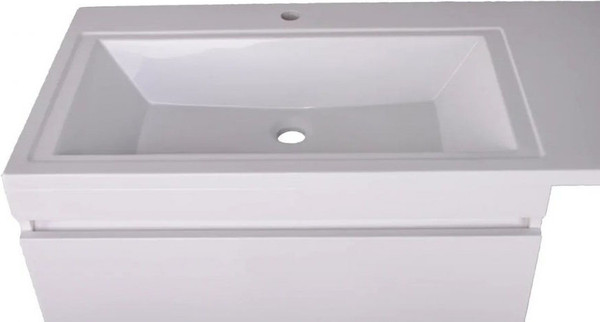 Изображение товара Тумба с умывальником Symbolite Даллас 140 Люкс Plus + Даллас 140x48.2 (подвесная, левый, эмаль белый)