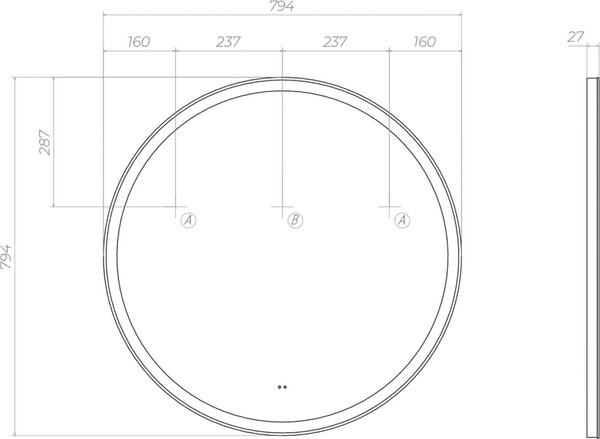 Изображение товара Зеркало Vigo Cosmo Comfort 800