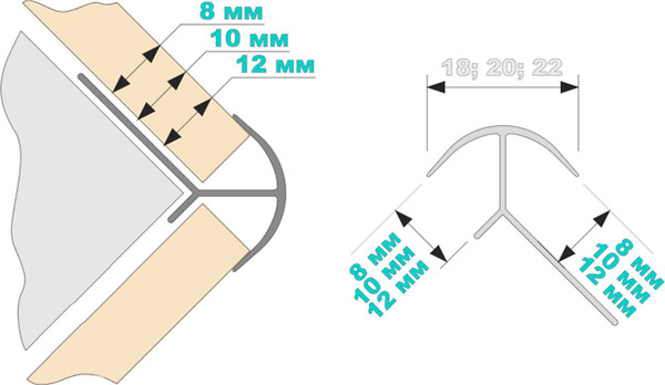 Изображение товара Уголок под плитку Profiling Елочка ПО-12х12 (2.7м, серебристый)