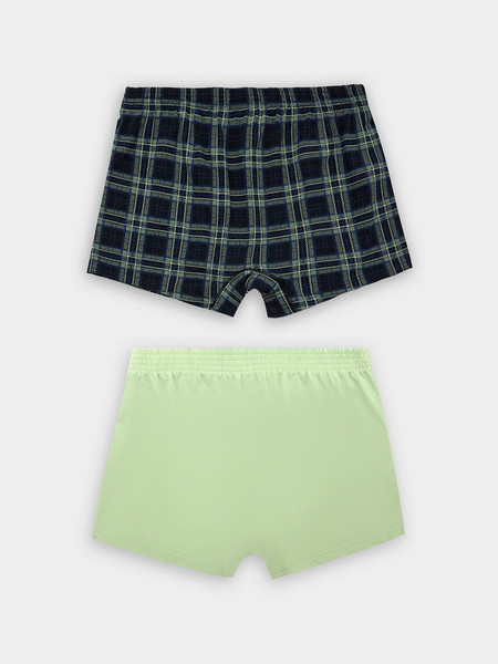 Изображение товара Комплект мужских трусов Mark Formelle 411152-2 (р.94-104, клетка на черном/светло-зеленый)