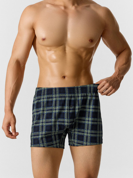 Изображение товара Комплект мужских трусов Mark Formelle 411152-2 (р.110-120, клетка на черном/светло-зеленый)