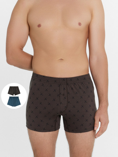 Изображение товара Комплект мужских трусов Mark Formelle 411152-2 (р.114-124, мечи на коричневом/темный сланец)