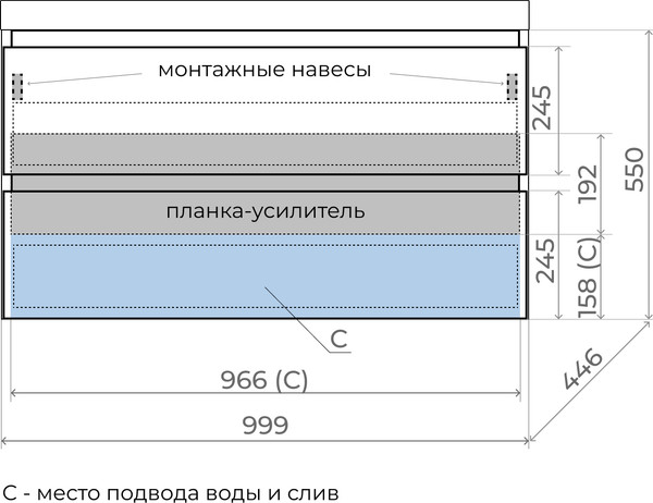 Изображение товара Тумба с умывальником Symbolite Манхэттен 100 Plus 2 ящика + Asti 100x45 (подвесная, олива)