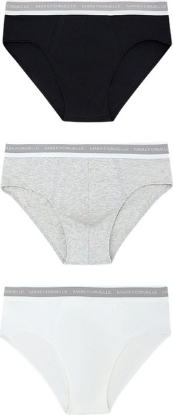 Изображение товара Комплект мужских трусов Mark Formelle 411170-3 (р.86-96, белый/серый меланж 4306-А/черный)