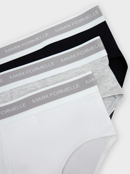 Изображение товара Комплект мужских трусов Mark Formelle 411170-3 (р.90-100, белый/серый меланж 4306-А/черный)