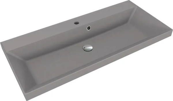 Изображение товара Тумба с умывальником Symbolite Манхэттен 100 Plus 2 ящика + Asti 100x45 (подвесная, олива/серый шелк)