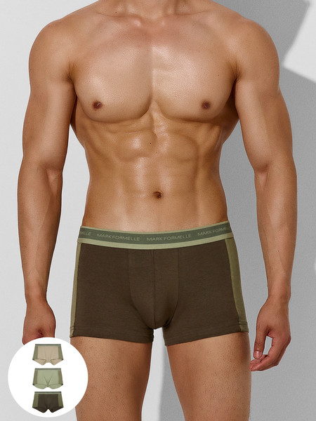 Изображение товара Комплект мужских трусов Mark Formelle 411224-3 (р.86-96, табак/зеленый чай/алюминий)