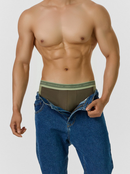 Изображение товара Комплект мужских трусов Mark Formelle 411224-3 (р.90-100, табак/зеленый чай/алюминий)