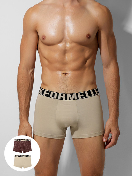 Изображение товара Комплект мужских трусов Mark Formelle 411228-2 (р.102-112, бежевый/мечи на коричневом)