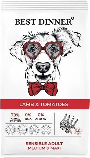 Изображение товара Сухой корм для собак Best Dinner Adult Sensible Medium & Maxi Lamb & Tomatoes (3кг)