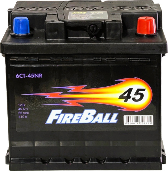 Изображение товара Автомобильный аккумулятор FireBall R+ 410A / 6СТ-45NR (45 А/ч)