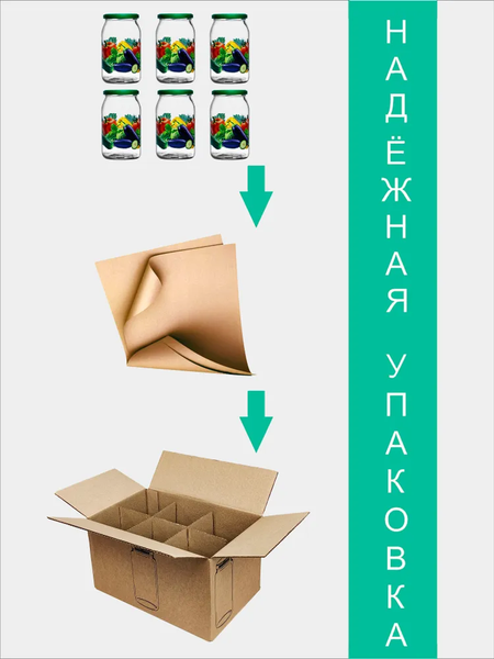 Изображение товара Набор банок для консервирования Promsiz Овощи с крышкой / Р22б.77.6.900/ДКО (900мл, 6шт)