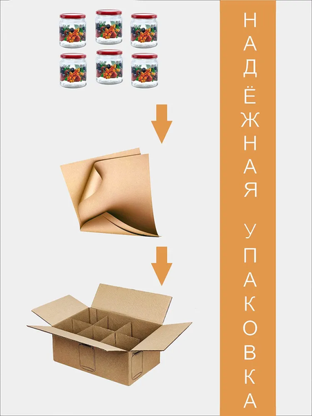 Изображение товара Набор банок для консервирования Promsiz Ягоды с крышкой / Р22б.77.6.450/ДКЯ (450мл, 6шт)