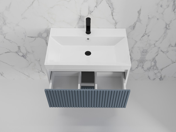 Изображение товара Тумба с умывальником Symbolite Стокгольм 70 Classic Push 2 ящика + Andrea Classic 70x45x15.4 (подвесная, графит софт)