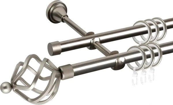 Изображение товара Карниз для штор АС ФОРОС Grace D19Г/19Г + наконечники Булава (2.4м, сатин)