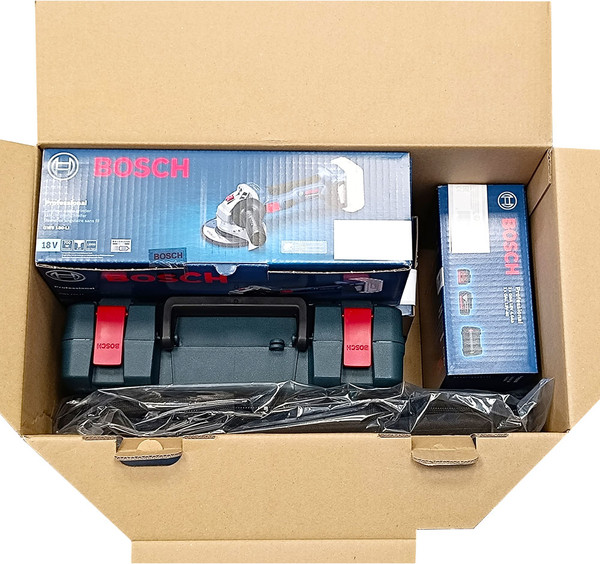 Изображение товара Набор профессионального электроинструмента Bosch GSR 185-LI+GWS 180-LI+GBH 180-LI 2 x GBA 18V 4 / 0.615.990.N1Y