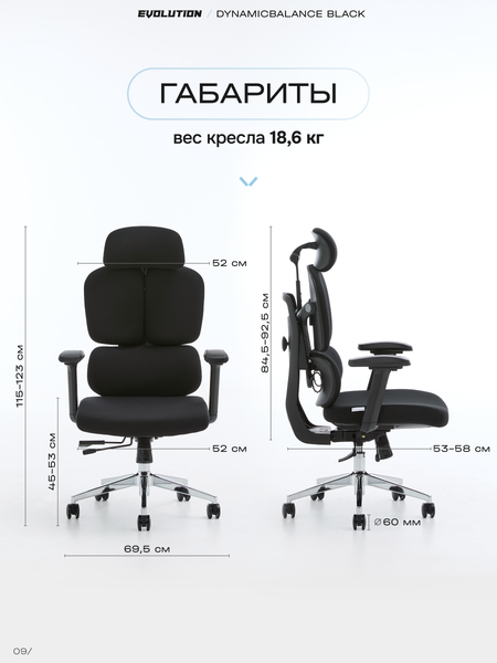Изображение товара Кресло офисное Evolution DynamicBalance (черный)
