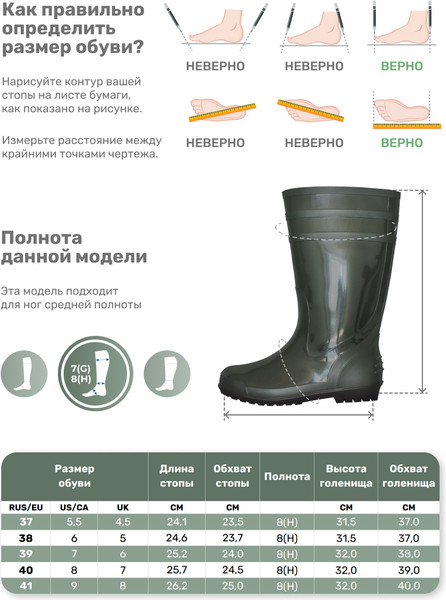 Изображение товара Сапоги резиновые O'rain 04(С)320 (р.41)