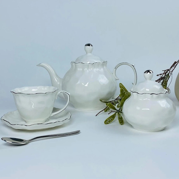 Изображение товара Чайный набор Lenardi Ванесса Серебро 305-291 (14пр)