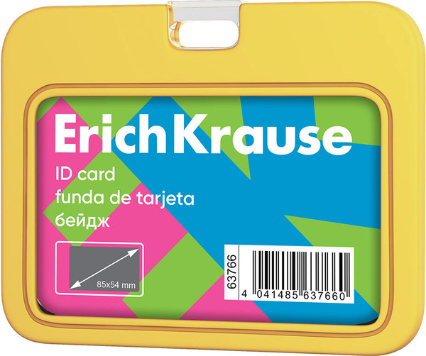 Изображение товара Бейдж Erich Krause Neon. Горизонтальный / 63766 (желтый)