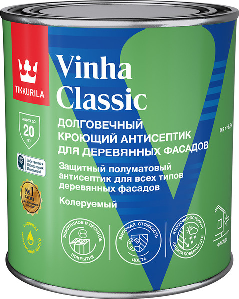 Изображение товара Антисептик для древесины Tikkurila Vinha Classic VVA (900мл, полуматовый)