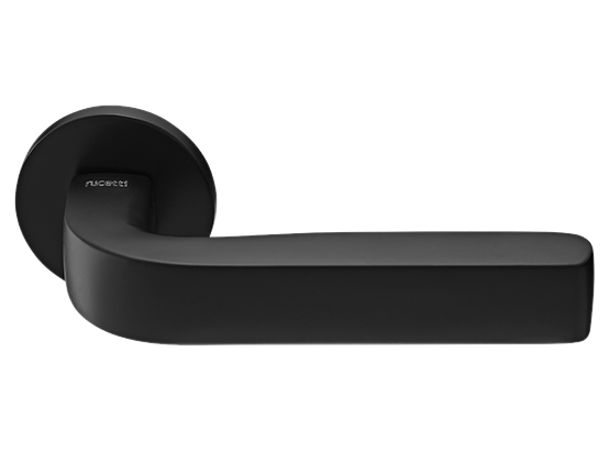 Изображение товара Комплект дверной фурнитуры Rucetti RAP 29 SLIM-R BL без фиксатора (черный)