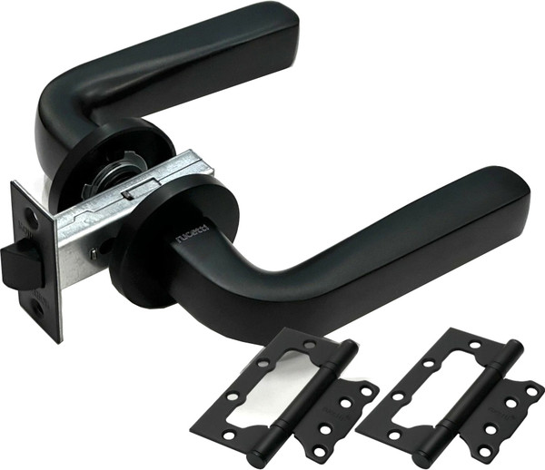 Изображение товара Комплект дверной фурнитуры Rucetti RAP 29 SLIM-R BL без фиксатора (черный)
