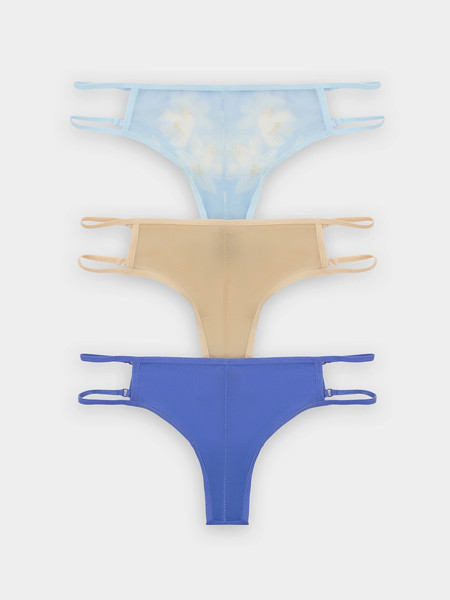 Изображение товара Комплект женских трусов Mark Formelle 412438-3 (р.102, крупные цветы на голубом)