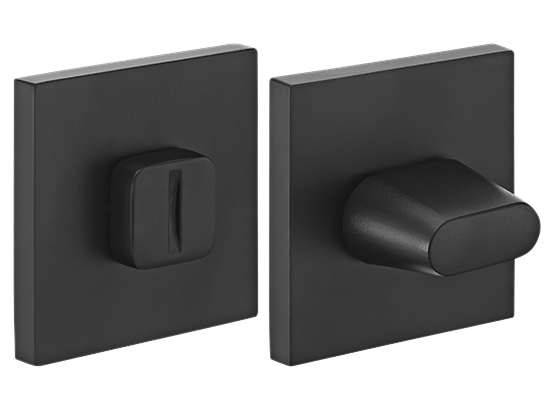 Изображение товара Комплект дверной фурнитуры Rucetti RAP 28 SLIM-S BL без фиксатора (черный)